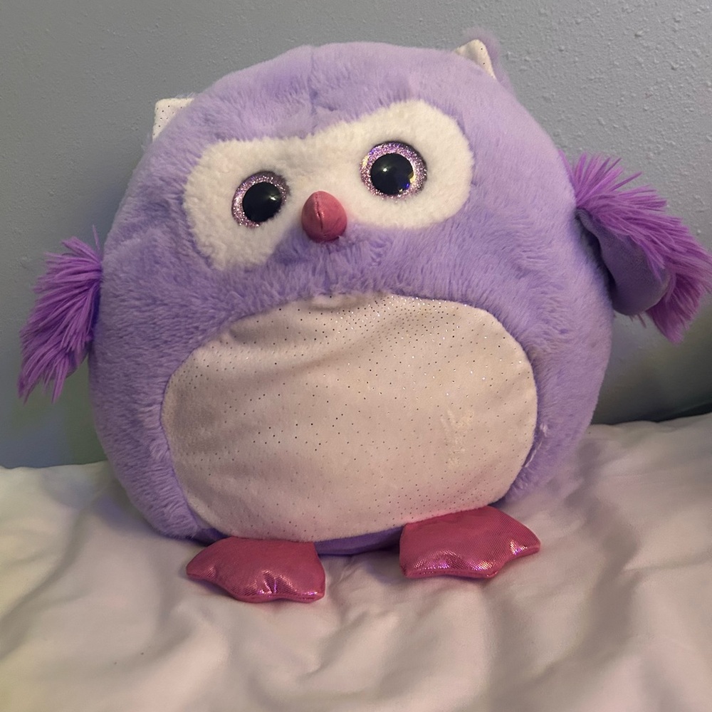 Lavender and White Owl plushie
